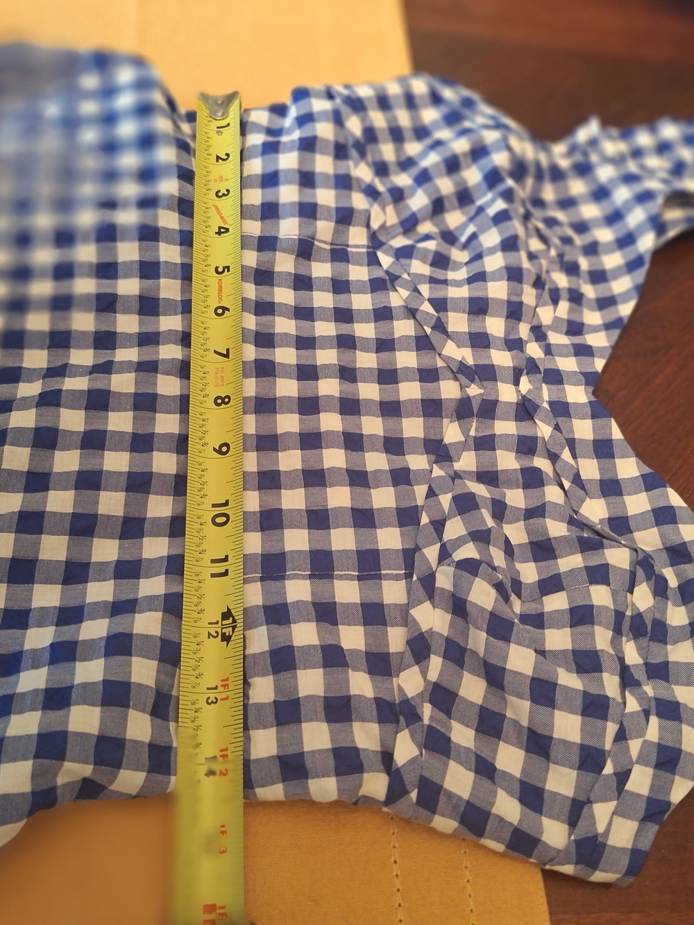 Farm Girl Kate Spade Blue and White Gingham Ruffle Dress Sz 8 - Picture 15 of 16